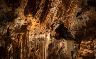 Höhlenparcours mit Seilrutsche und Abseilung