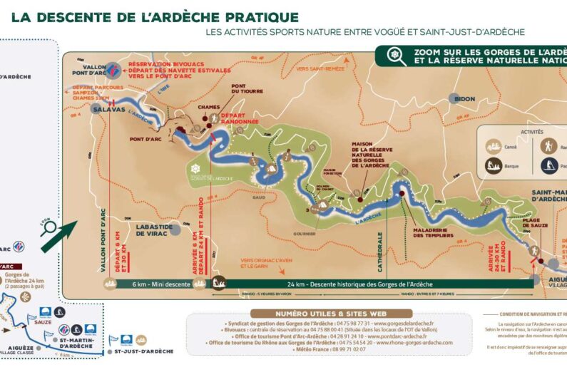 carte descente de l'Ardèche